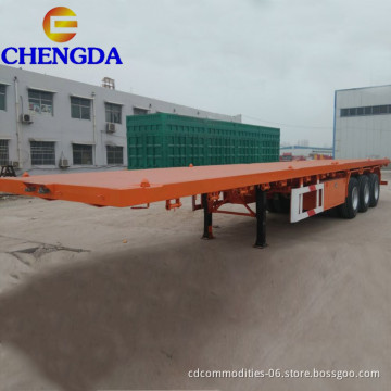 استخدمت Tanzania 3 محاور 40ft مسطحة نصف مقطورة للبيع